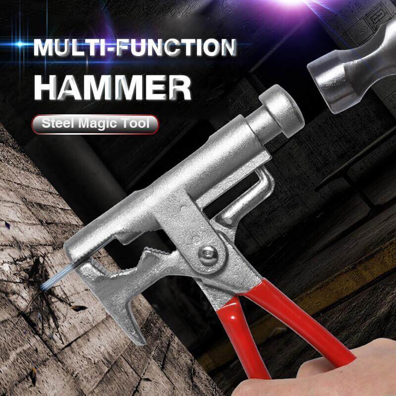 10 in Multi-Function Hammer, Steel Tool Nail Plier Screwdriver