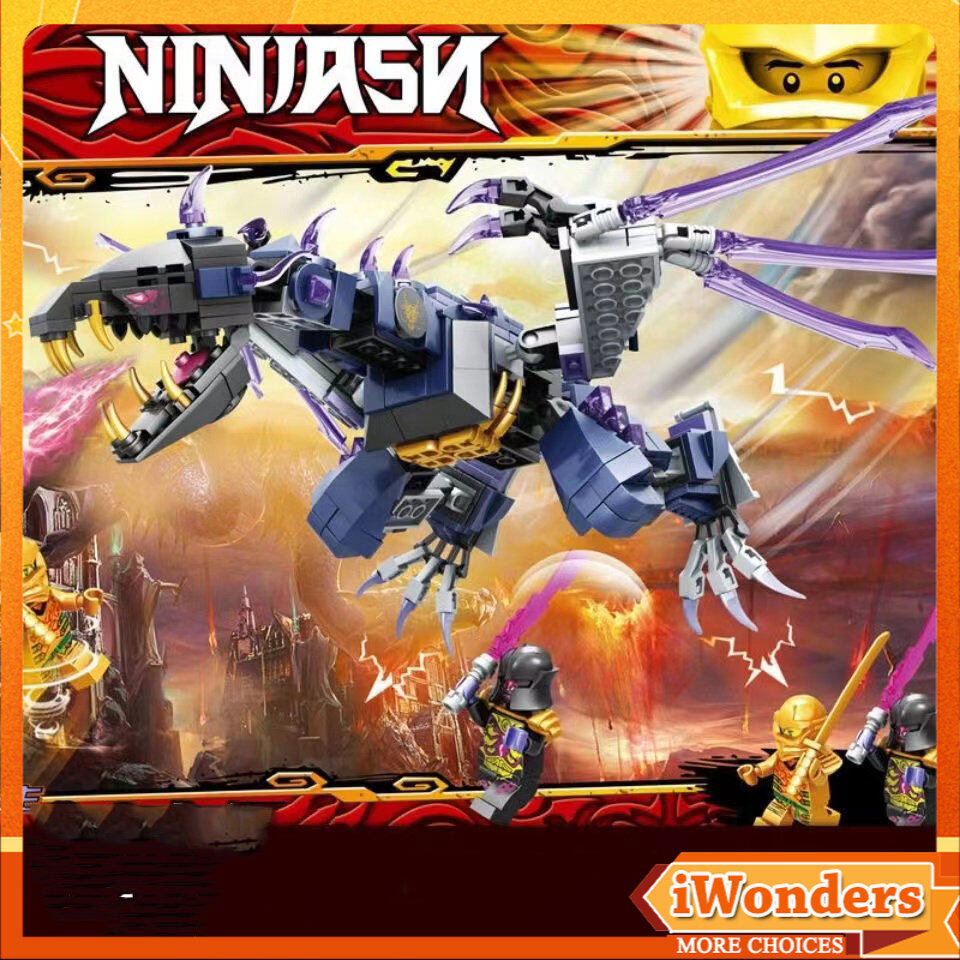 New Ninja Sách hướng dẫn học guitar căn bản Overlord Rồng Ninja Vàng Lloyd Overlord gạch đồ chơi Moc71742 Quà Tặng Cho Trẻ Em