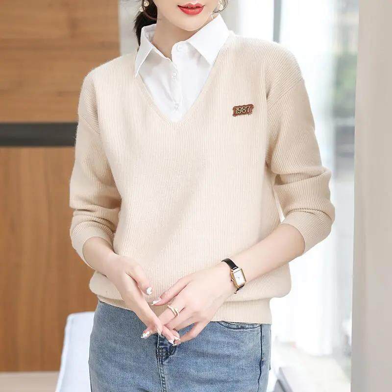 Áo Len Hai Mảnh Phong Cách Mới Xuân Thu Cho Nữ Áo Cổ Lọ Thời Trang Cho Nữ Áo Lót Thời Trang