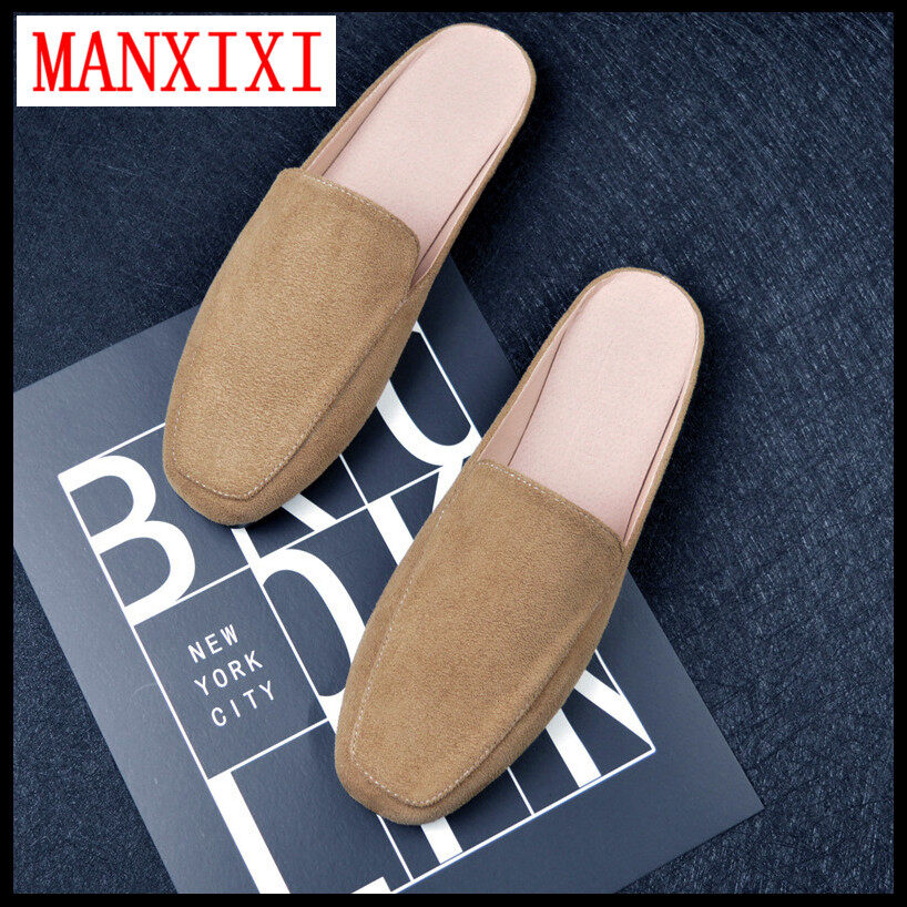 MANXIXI Brand Korean Version Flat Slippers Mules Sandals Big Size Beautiful Slip On Shoes For Women (32-44 Size) - ยี่ห้อ MANXIXI ราคา 480 บาท*ส่งฟรี