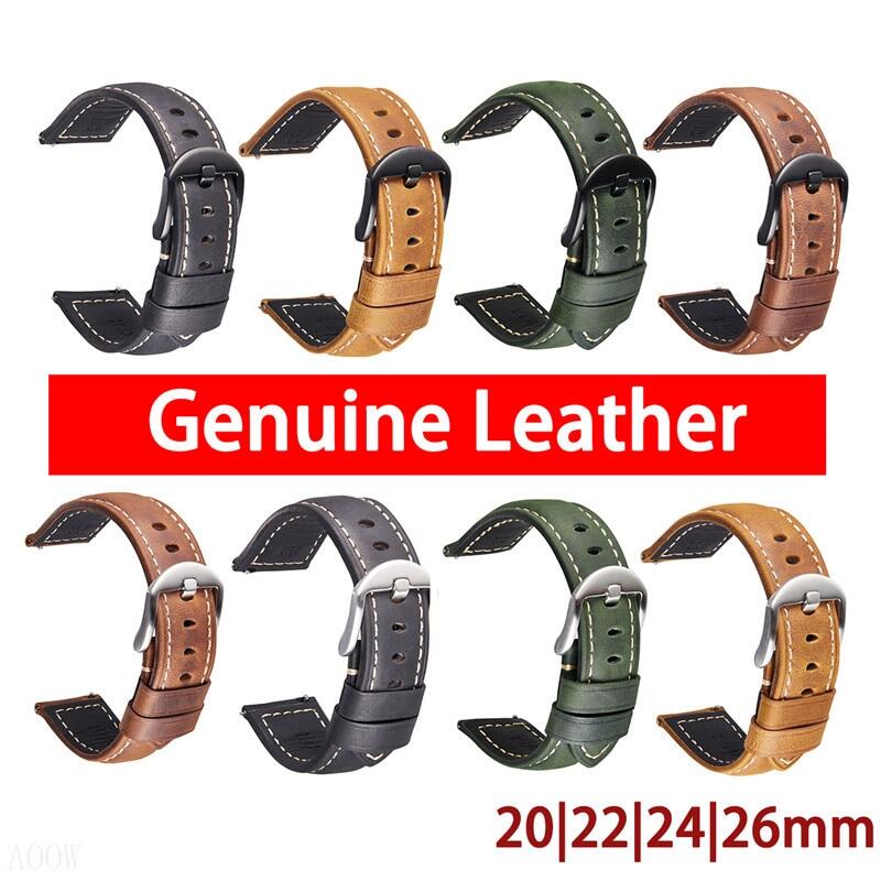 20/22/24/26MM Leather Strap Suitable for Seiko R-olex O-mega Samsung Series Quick Release Casual Waterproof Watchband Accessories - Brand abay Presyo 278 Piso*Libreng Shipping
