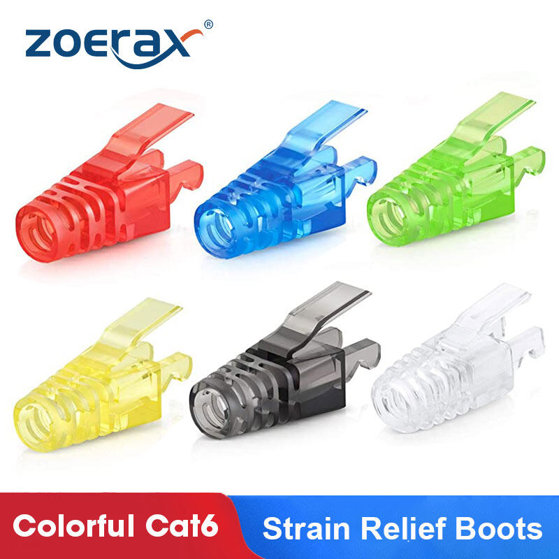 Zoerax đầy màu sắc RJ45 CAT6 căng thẳng Relief khởi động kết nối cho tiêu chuẩn Cat6 cáp Ethernet Cáp LAN Kết nối vỏ bọc vỏ chắn bụi