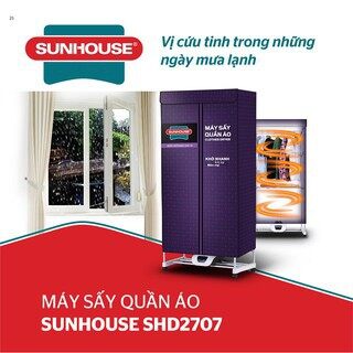Tủ sấy quần áo sunhouse shd2707 hàng chính hãng 100%