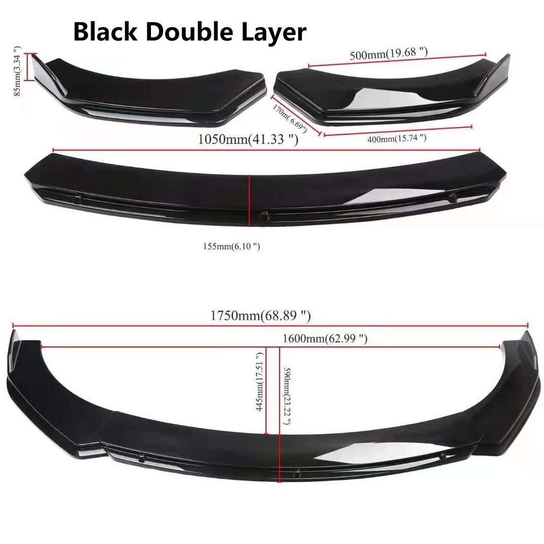 New Car Universal Front Bumper Diffuser Lip Wrap Angle Splitters Black/Red/Double  Layer | Lazada