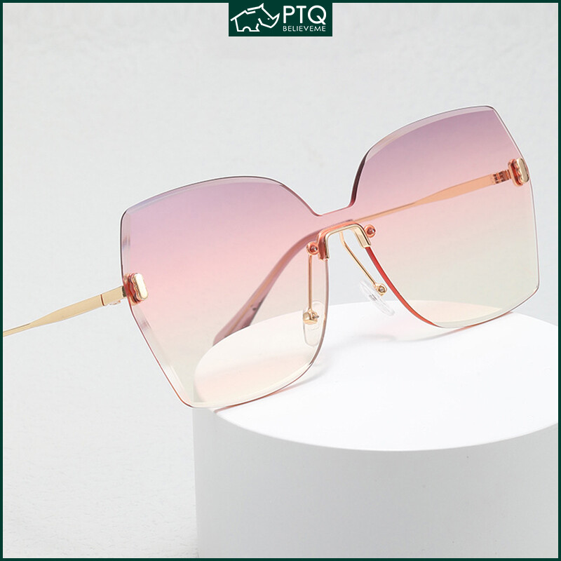Rimless Sunglasses Fashion Premium Sun Glasses Comfortable UV Protection Glasses Metal Frame Sunglasses PTQ ราคา 294 บาท*ส่งฟรี
