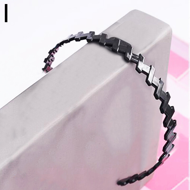 Rong Yu 1 Chiếc Phụ Kiện Đội Đầu Nam Nữ Bờm Tóc Lượn Sóng Phụ Kiện Tóc Băng Đô Thể Thao Bằng Nhựa Màu Đen Băng Đô Trang Sức Tóc Thời Trang