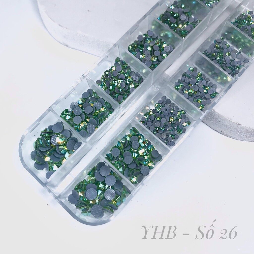 Đá chân keo yhb chân lưới mix size - số 26 xanh ngọc ab