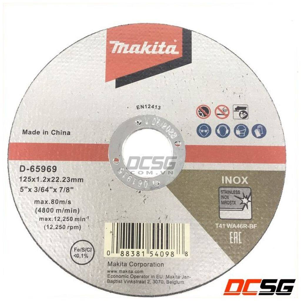 Đá cắt inox mỏng 125mm makita d-65969