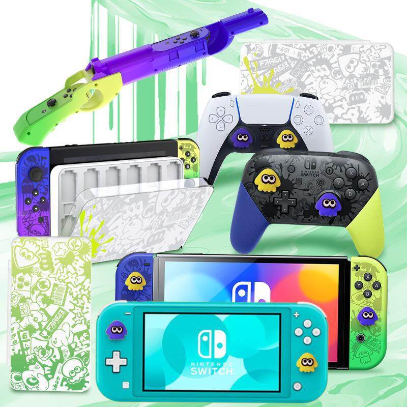 Đối với nintendo chuyển đổi ns màn hình oled splatoon 3 rocker cap 12-24 khe cắm trò chơi thẻ lưu trữ trường hợp niềm vui con mềm tpu protector bìa