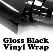 Glossy Black Vinyl Wrap Film for Cars - 152x20 cm