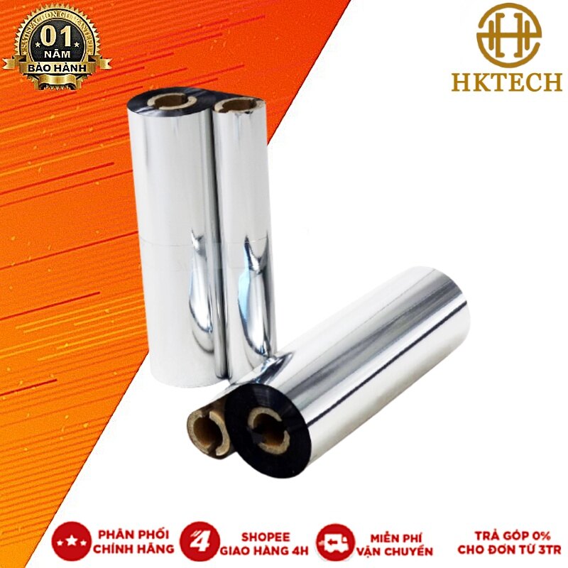 Mực in mã vạch, in tem nhãn wax premium ribbon nw21 khổ 110x74m gồm 2 lõi mực 0.5 inch