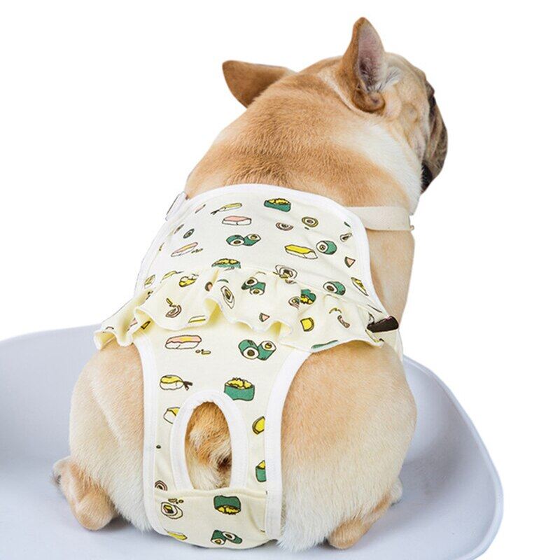 ZZOOI Law Fighting Physiological Pants Bulldog Diaper Cartoon Print Cotton  Sanitary Pug Underwear Corgi Briefs Pet Dogs Products