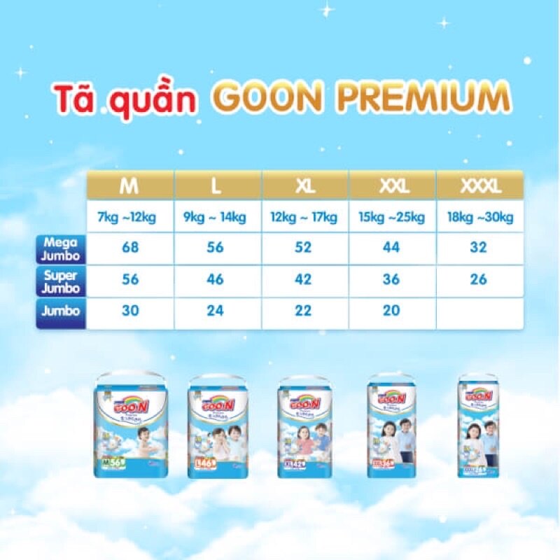 Combo 100 bỉm quần goon friend xl thái lan