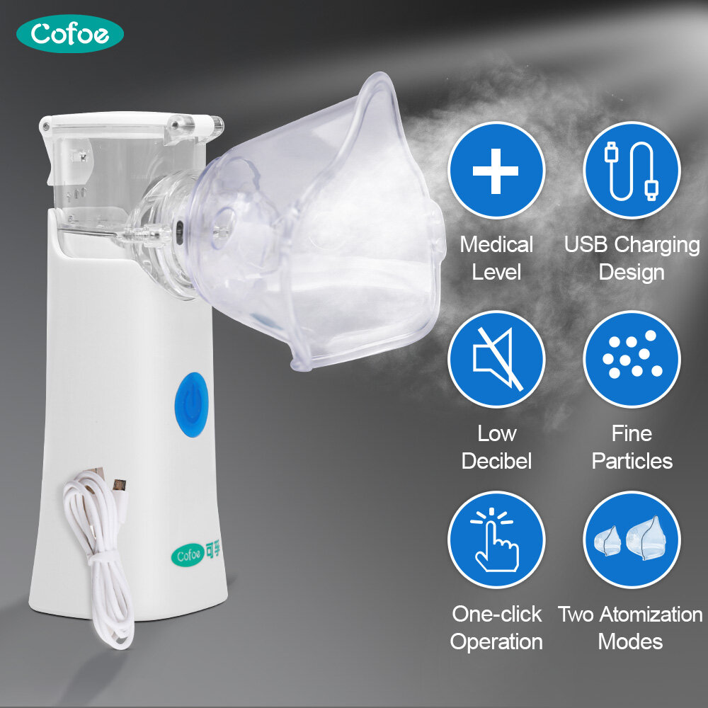 Cofoe Máy Phun Sương Phlegm Sạc USB Với Bộ Phụ Kiện Neb, Máy Phun Sương Hen Suyễn Cầm Tay Mini Ho Cho Trẻ Em Người Lớn