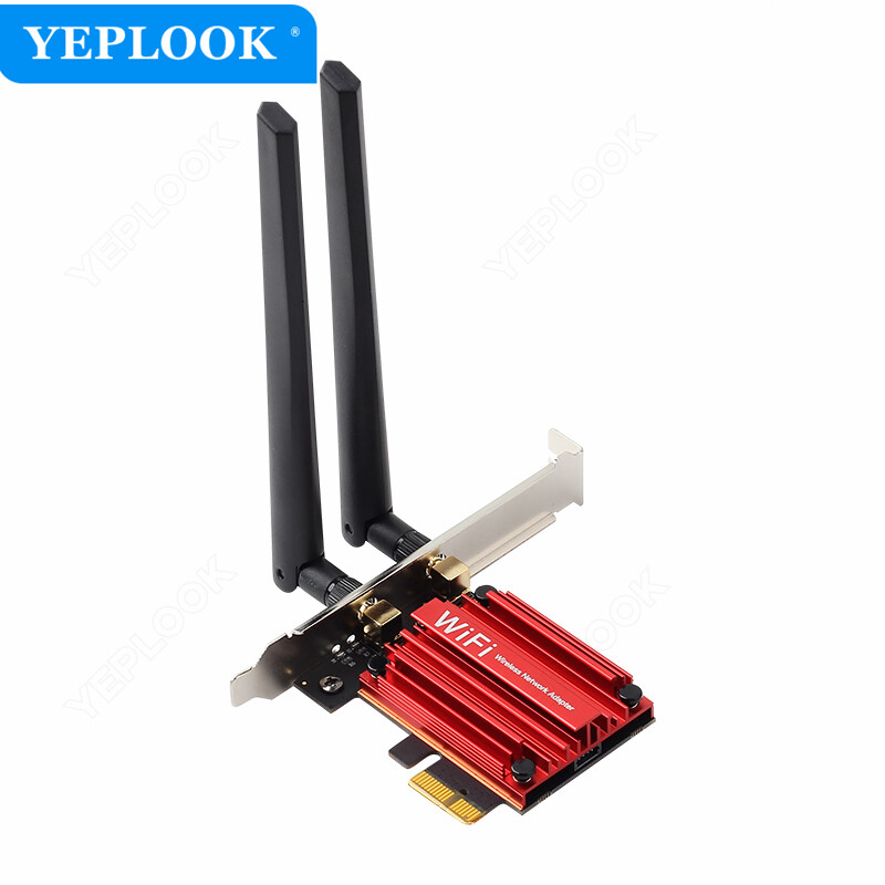 Bộ chuyển đổi không dây wifi m.2 sang pcie thẻ bluetooth wifi ngff m.2 với ăng ten ngoài 2x, cáp bluetooth cho intel ax210 ax200 9260 8265 8260