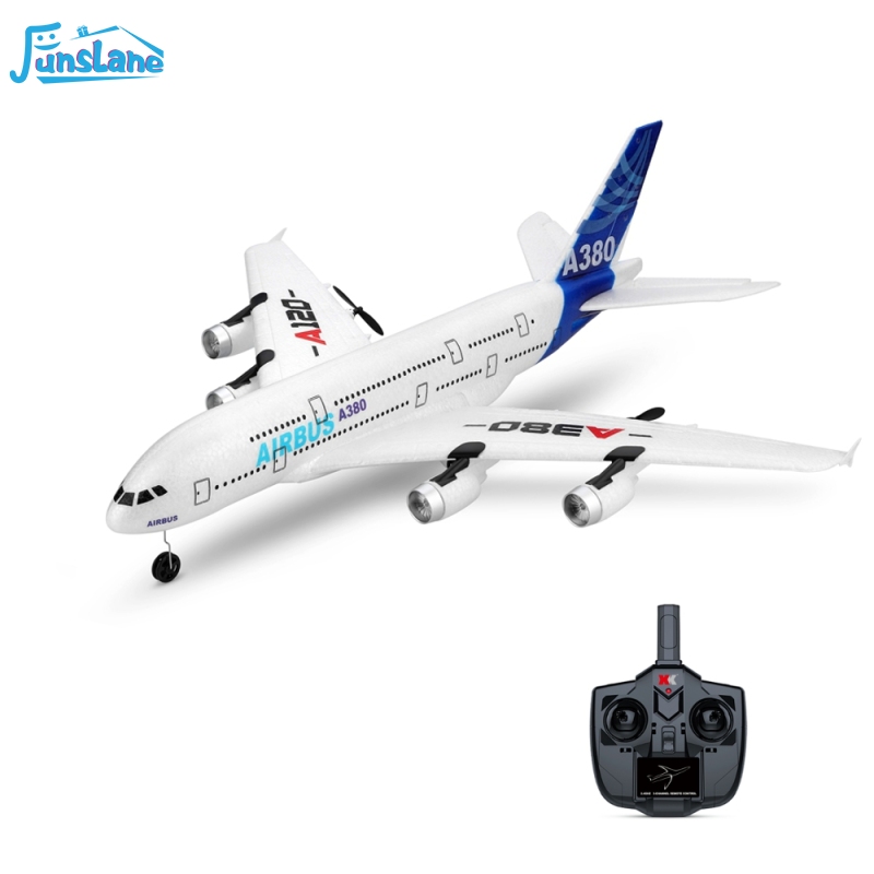 Funslane wltoys a120 a380 airbus 510mm sải cánh 2.4ghz 3ch rc máy bay cánh cố định rtf với chế độ 2 điều khiển từ xa quy mô aeromodelling