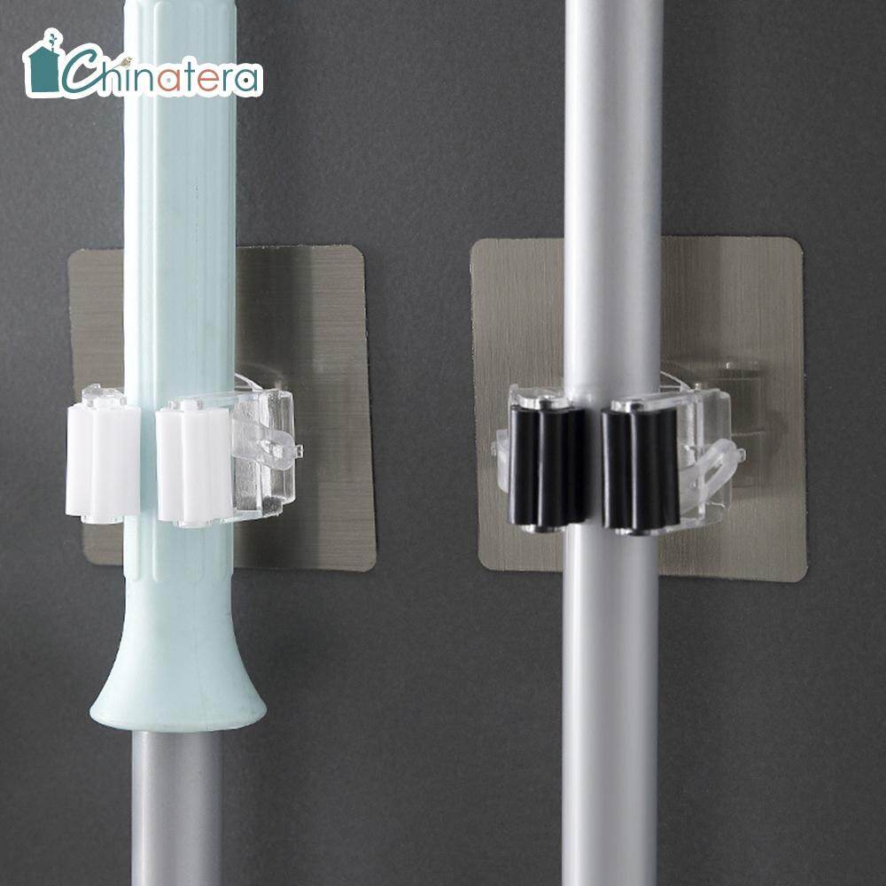 Chinatera dính đa mục đích móc treo tường Lau Giá đựng đồ bàn chải Giá treo chổi nhà bếp phòng tắm lưu trữ móc