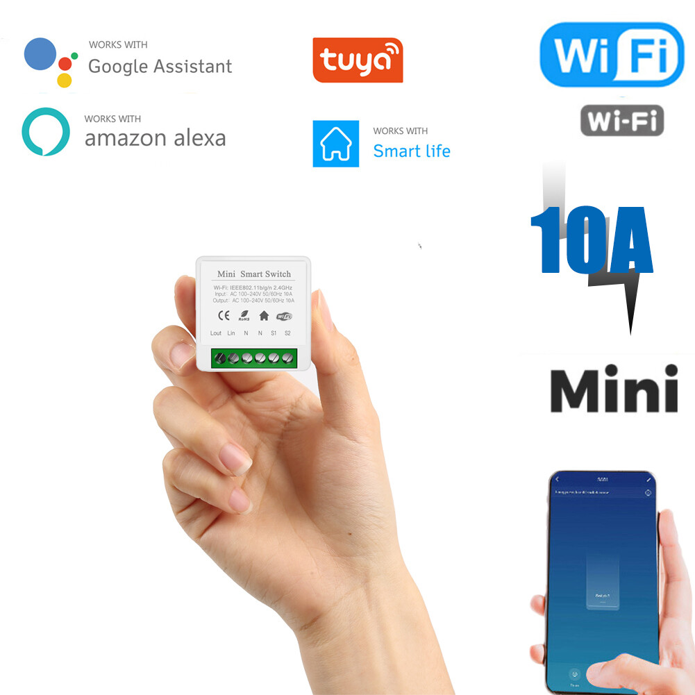 Công tắc thông minh wifi mini công tắc hẹn giờ không dây tự động hóa nhà thông minh tương thích với tuya alexa google home