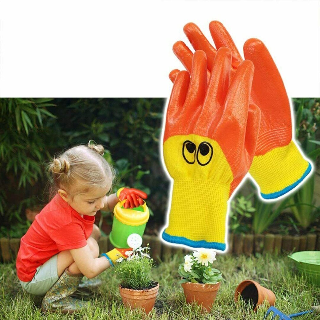 Idealhere 1 Đôi Găng Tay Làm Vườn Mới, Dành Cho Trẻ Từ 4-13 Tuổi Găng Tay Chống Đâm Bảo Vệ