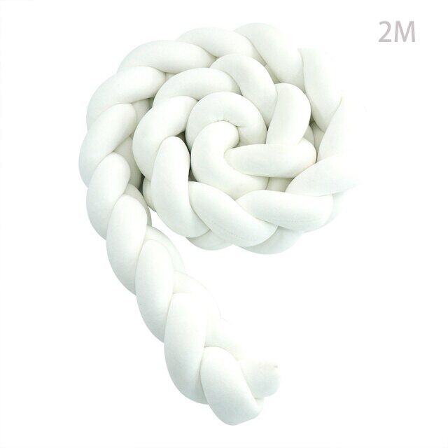 2M/3M เบาะรองนุ่มเด็กถักกันชน Knotted Plush ตกแต่งป้องกันเนอสเซอรี่ของขวัญหมอนสำหรับทารกแรกเกิด