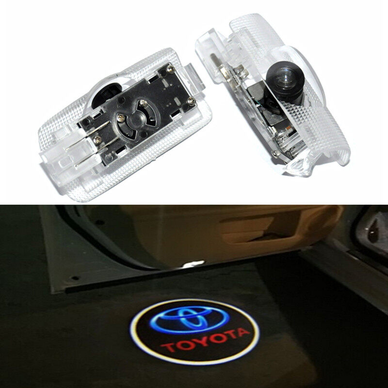 2x Car Door Đèn LED Chiếu Logo Chào Mừng Ánh Sáng Cho Toyota Camry 4 Runner Avalon Highlander Land Cruiser Prius Sequoia Sienna