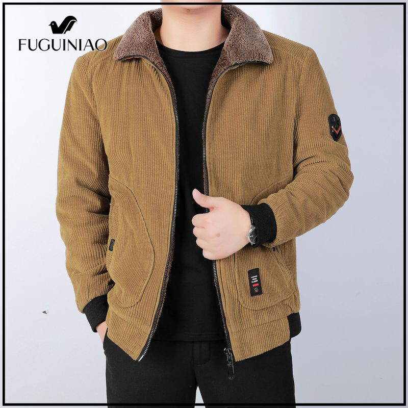 Fuguiniao Áo Khoác Phao Mùa Đông Ấm Áp Cho Nam Áo Khoác Thường Ngày Áo Khoác Có Mũ Áo Khoác Mùa Đông Cotton Có Khóa Kéo Cho Nam