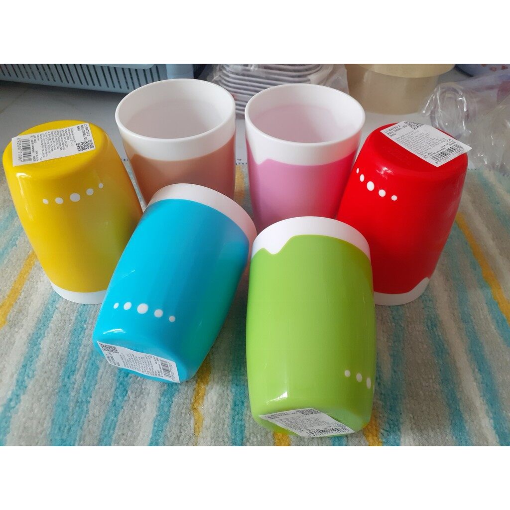 [HCM]Bộ 6 Ly Nhựa 2 màu Cao Cấp MATSU Duy Tân dung tích 300ml - Kích thước Ø 73 x 10cm