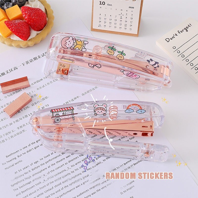 Tuantuan stationery 24h delivery W G Transparent stapler simple lovely