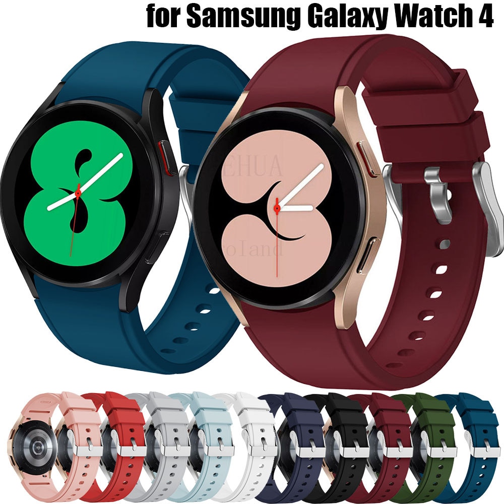 20mm WatchBand Silicone Strap For Samsung Galaxy Watch 4 44mm 40mm/ Samsung Galaxy 4 Classic 46mm 42mm Original Smart Wristband Bracelet for Galaxy Watch Active 2/Galaxy Watch 3 41mm/Galaxy Watch 42mm/Gear Sport/Gear S2 Classic for Women Men
