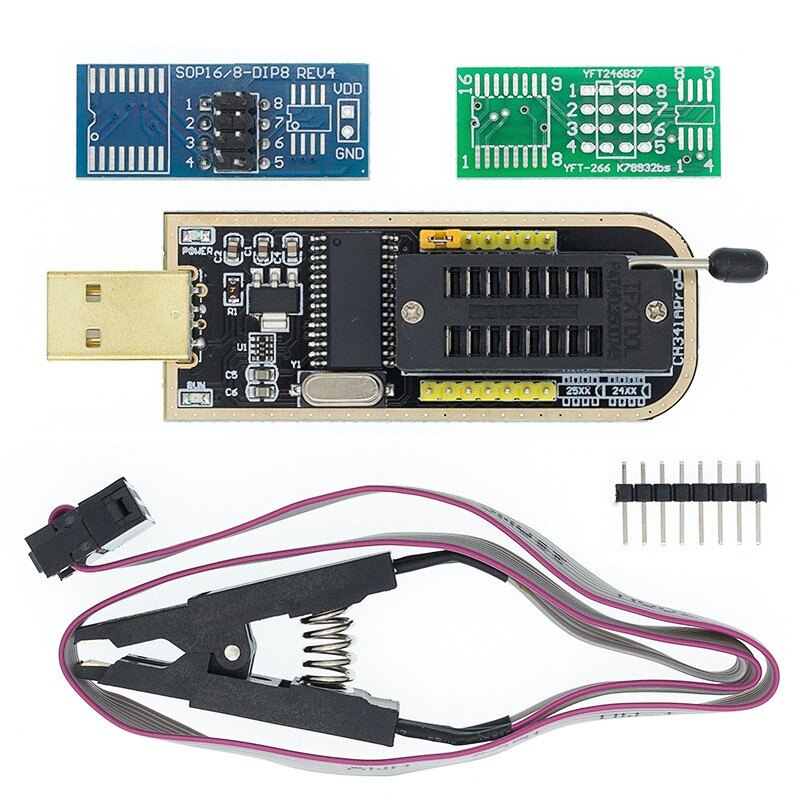 Ch341a 24 25 siri eeprom bộ lập trình usb bios flash modul soic8 sop8 clip ujian cho eeprom 93cxx 25cxx 24cxx diy kit