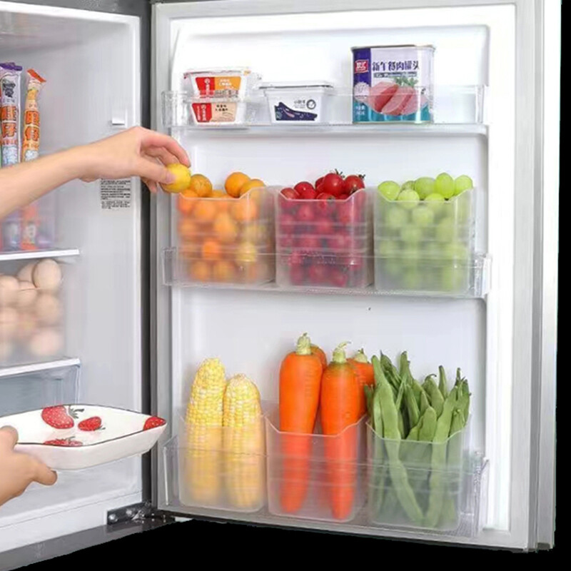  Hộp Sắp Xếp Tủ Lạnh Bằng Nhựa Hộp Tươi Thực Phẩm Tủ Lạnh Hộp Đựng Gia Vị Rau Củ Quả Cửa Bên Dụng Cụ Lưu Trữ Nhà Bếp 
