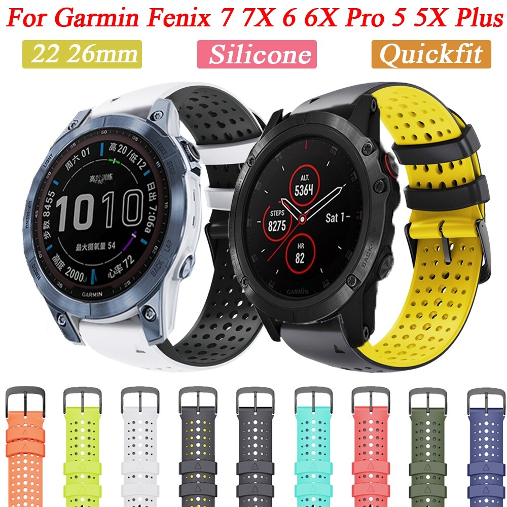 [A HOT] Silicone 22 26mm Quickfit Watch Strap For Garmin Fenix 7 7X 6 6X Pro 5 5X Plus Wristband Forerunner 955 945 935 Easyfit Bracelet
