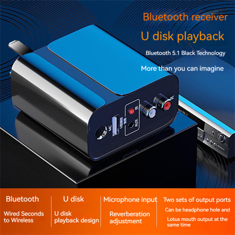 Bộ Phát Bluetooth-Bộ Thu Tương Thích Âm Thanh Nổi 2 Trong 1 Đầu Đĩa U Rca
