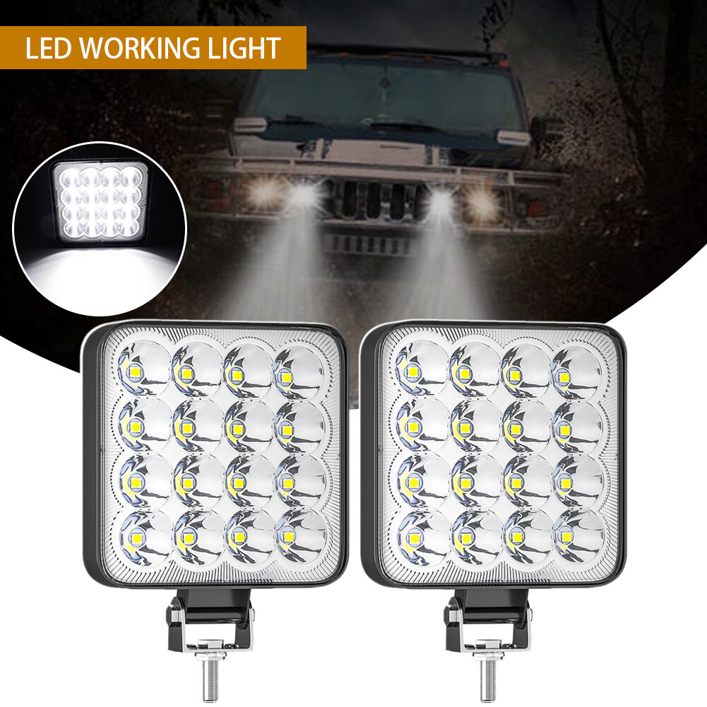 Licheersđèn led làm việc 48w đèn led vuông đèn trắng ánh sáng ban ngày siêu sáng cho ô tô, xe máy, xe tải ô tô