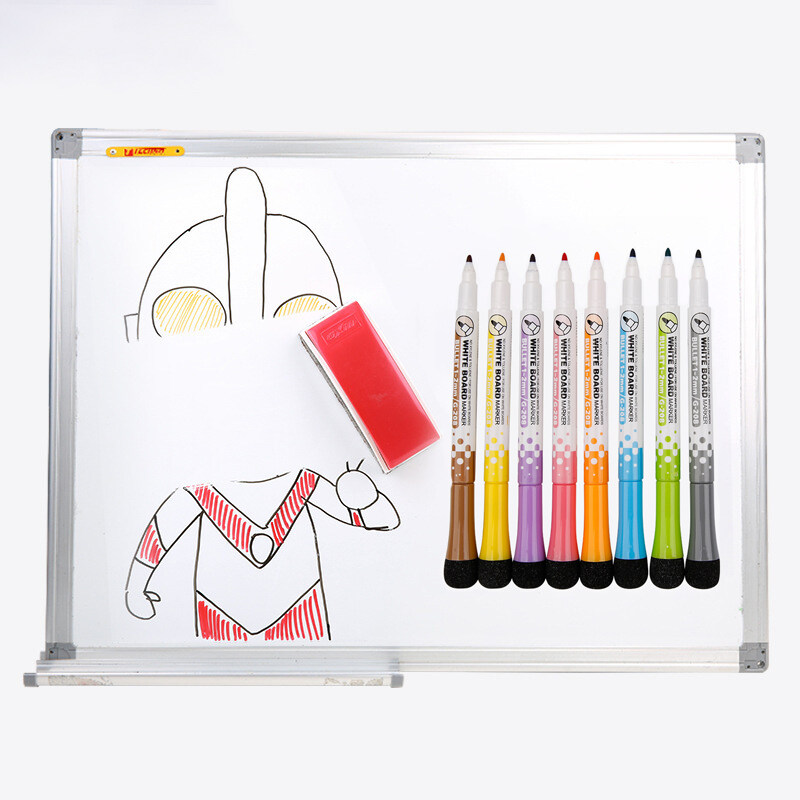 Erasable Magnetic Whiteboard Markers Pen with Eraser 8 Color 1-2mm Quick Drying Pen with Magnet