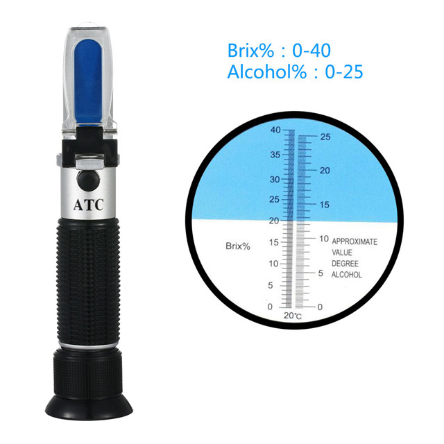 Rcyago atc khúc xạ kế cầm tay brix 0-40% 0-25%, đồng hồ đo độ ngọt đường detector tester