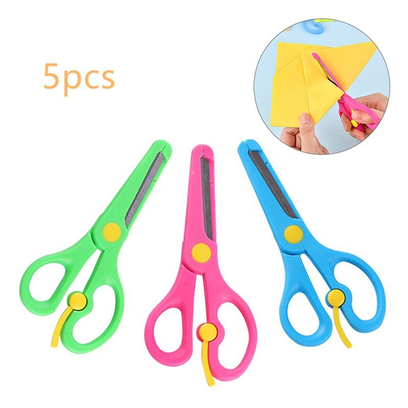 Student Scissors Stationery Scissors Handmade Art Scissors Preschool Training Scissors Kids Plastic Scissors