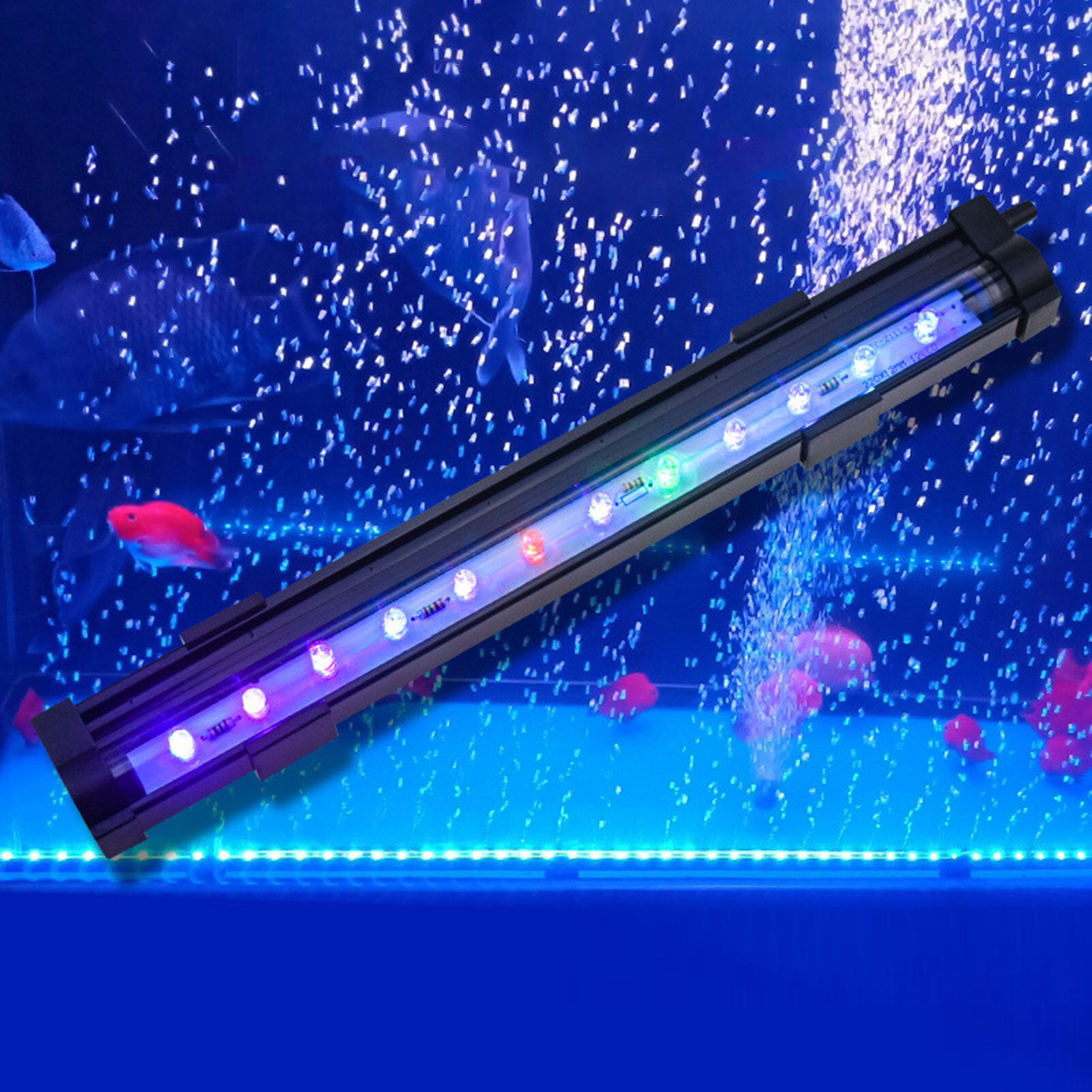 đèn led đầy màu sắc chống nước giúp trang trí và cung cấp bong bóng oxy cho hồ cá huanhuang - intl 1