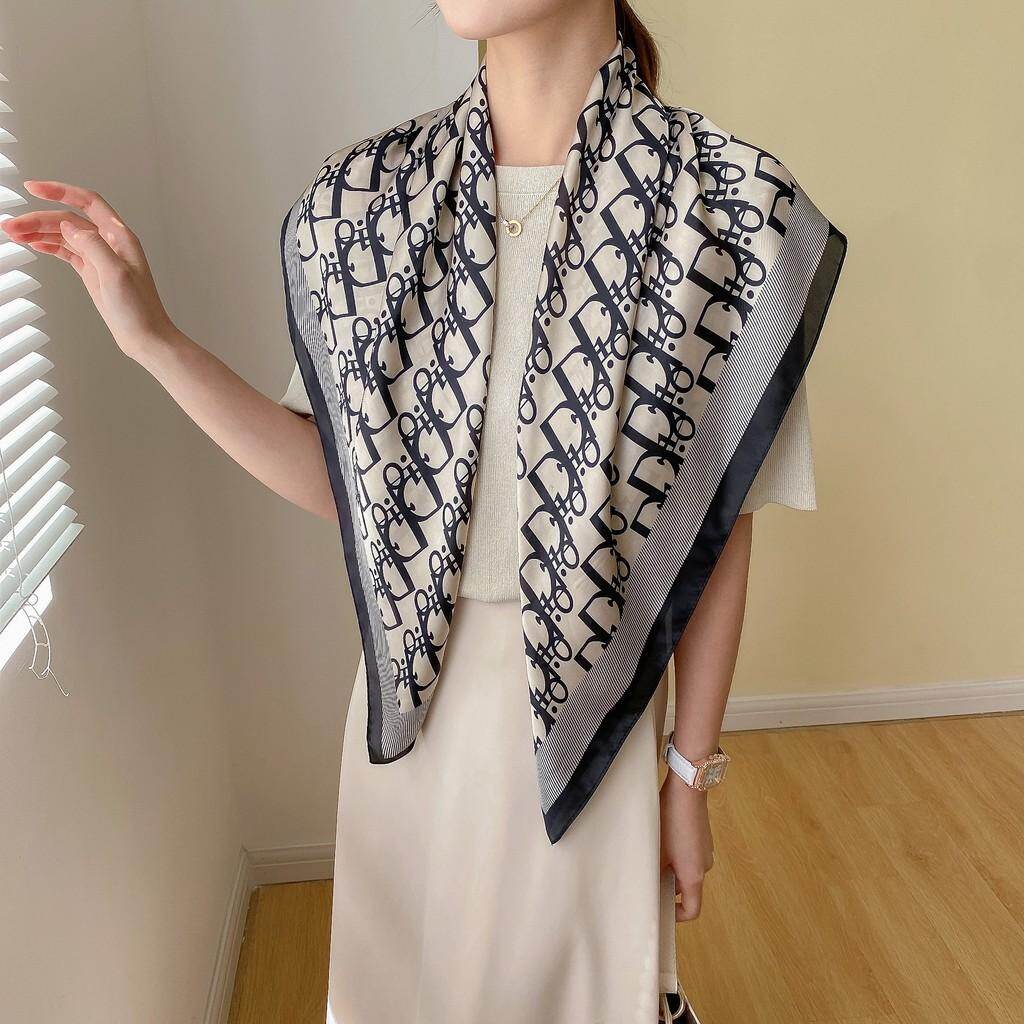 Khăn choàng lụa vuông 90cm thời trang cho nữ khăn choàng lớn kiểu lisa khăn trùm đầu khăn bandana cho nữ khăn choàng wj1006-101