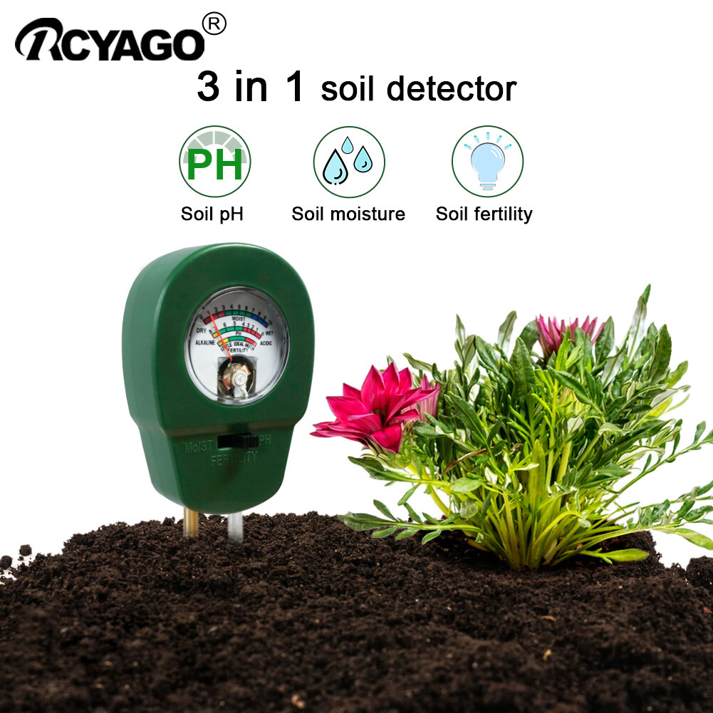 Rcyago máy đo phân bón đất 3 trong 1 máy đo độ ph đất máy đo độ ph của đất máy đo độ ph của đất cho cây trồng hoa trong vườn