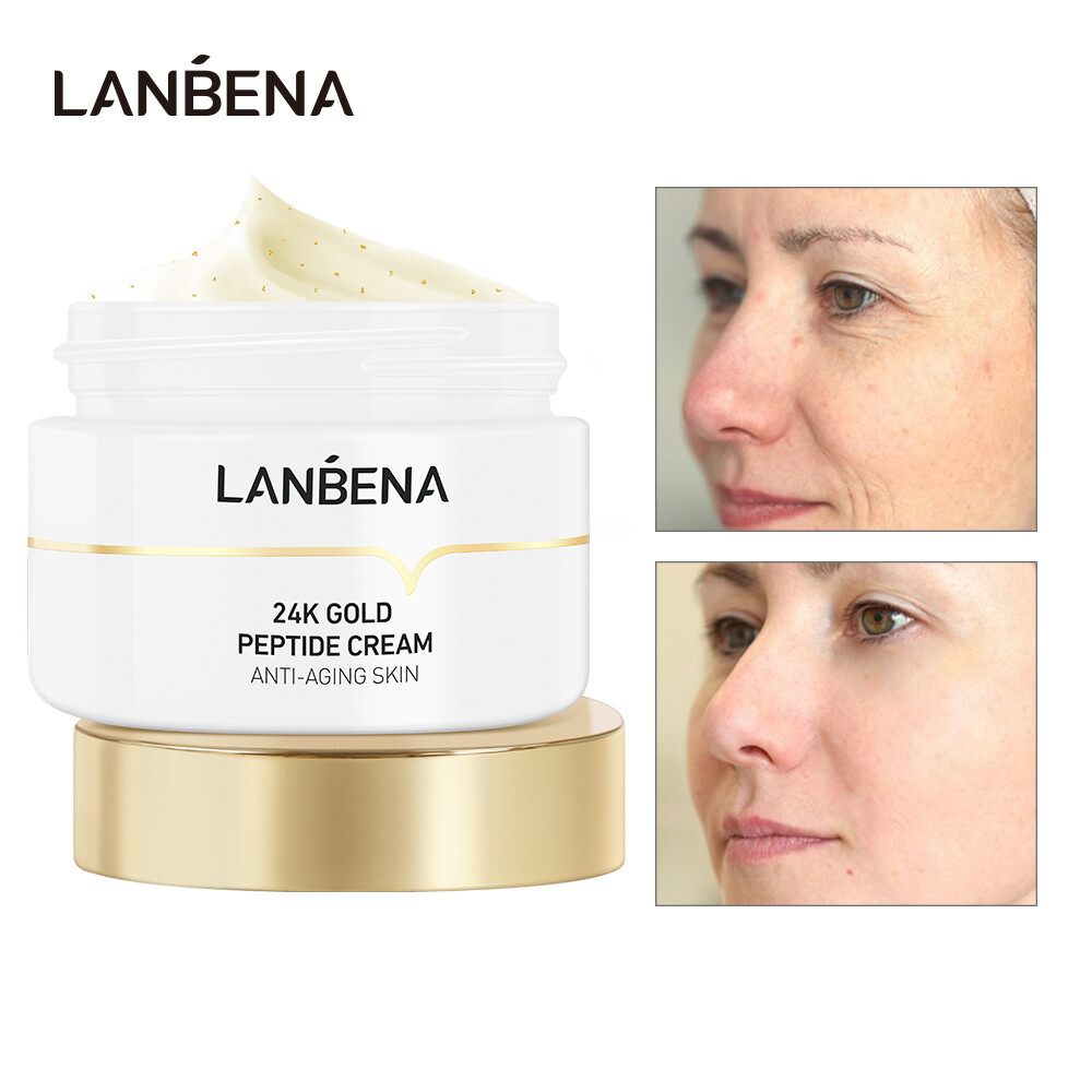 Kem dưỡng da LANBENA tinh chất vàng 24K giảm nếp nhăn chống lão hoá tăng độ đàn hồi cho da - INTL
