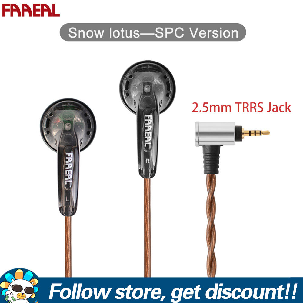 FAAEAL Snow Lotus 2.5mm/4.4mm Balanced Earphone Upgrade Silver-plated Cable Balanced Edition Earbuds 3.5mm Standard Jack HiFi Music Player Mobile Phone Headphone 2.5mm/4.4mm TRRS Version Wired Headset For MP3 Player Amplifier