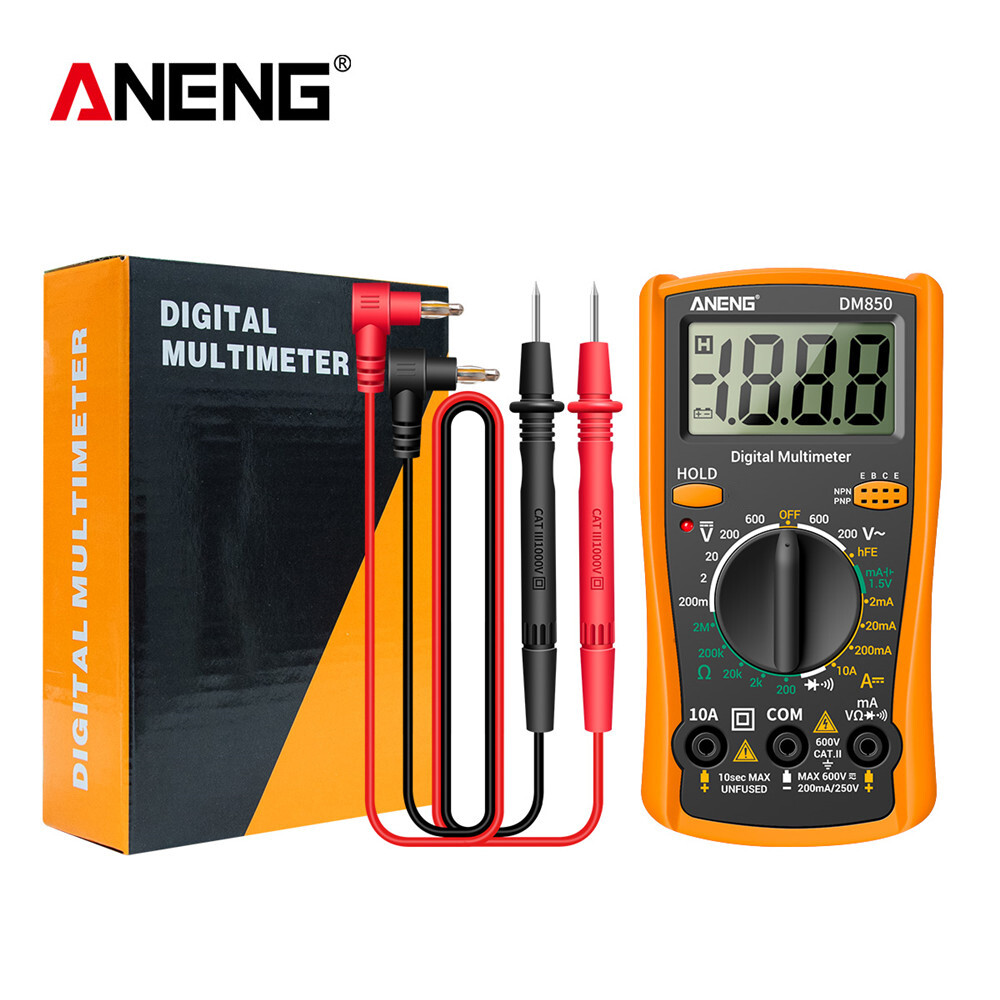 ANENG Đồng Hồ Vạn Năng Kỹ Thuật Số LCD DM850 Vôn Kế Ampe Kế Ôm Kế Vôn Kế Vôn Kế AC DC Đồng Hồ Đo Điện Trở Cầm Tay
