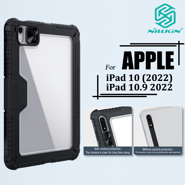 Nillkin ốp máy ảnh trượt cho ipad 10.9 2022 ốp ipad tấm chắn bảo vệ máy ảnh ốp lưng pc cứng + viền tpu mềm ốp lật thông minh ốp lưng cứng chống sốc