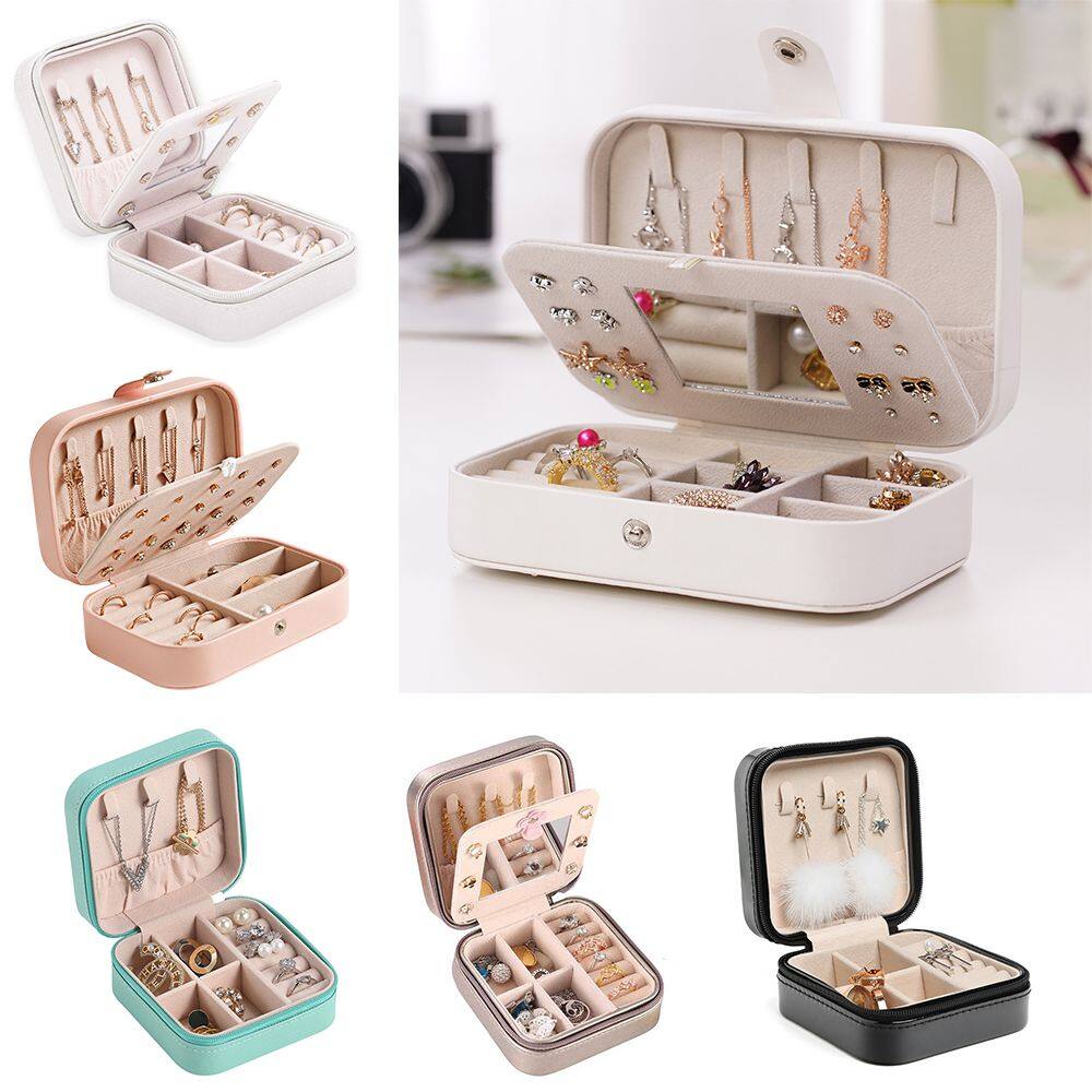 Vòng Cổ Khuyên Tai, Bông Tai Hộp Đựng Trang Sức, Hộp Đựng Trang Sức Đáng Yêu Có Gương
