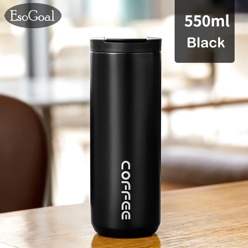 EsoGoal 550ML bình giữ nhiệt Thermos Cup Stainless Steel Office Cup Coffee Cup Thermos Bottle Leak Proof Travel Gift Cup New Design Cup Coffee Insulation Cup Thermal Flask Hot Water Coffee Cup