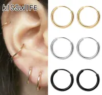 [KISSWIFE 2021 New Round Circle Metal Small Earrings Diameter 1CM1.2CM1.5CM Earring Ear Clip Female Fashion Personality Earrings,KISSWIFE 2021 New Round Circle Metal Small Earrings Diameter 1CM1.2CM1.