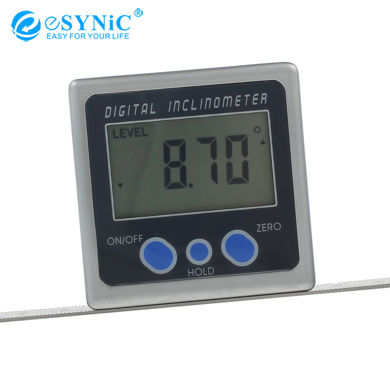 Esynic thước đo góc kỹ thuật số 0-360 ° thước đo góc máy đo độ nghiêng nam châm hộp vát mini màu cam/xanh dương/đỏ