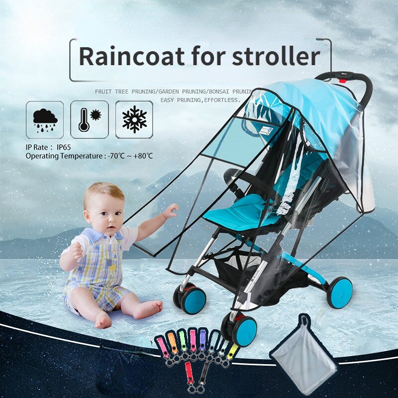 Universal Stroller Rain Cover Portable Waterproof Wind Dust Shield Canopy Zipper Raincoat Baby Pushchair Strollers Essories