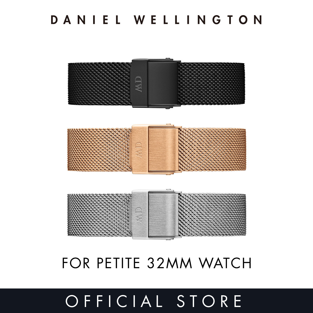 For Petite 32mm - Daniel Wellington Strap 14mm Mesh - Stainless steel watch band - For women - DW official